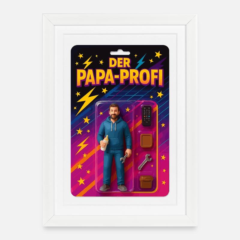 Der Papa-Profi - Gerahmtes Poster (27 × 37 cm) - Weiß