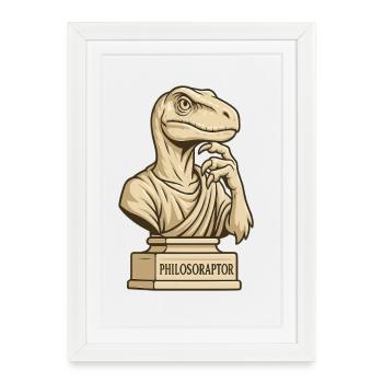 Philosoraptor - Affiche encadrée (27 × 37 cm) - blanc - Devant