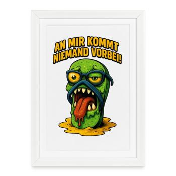 Personne ne peut m’échapper, monstre. - Affiche encadrée (27 × 37 cm) - blanc - Devant