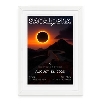 Sa Calobra 2026 Solar Eclipse - Framed poster (27 × 37 cm) - white - Front