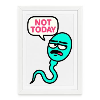 Expressive Sadface Snake Illustration - Framed poster (27 × 37 cm) - white - Front