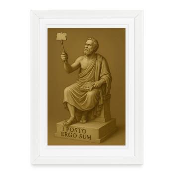 Ancient Philosophy Selfie Statue - Framed poster (27 × 37 cm) - white - Front