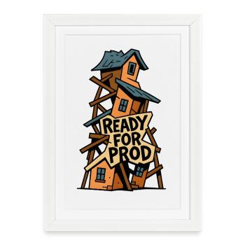 Logiciel château de carte prêt à être livré - Affiche encadrée (27 × 37 cm) - blanc - Devant