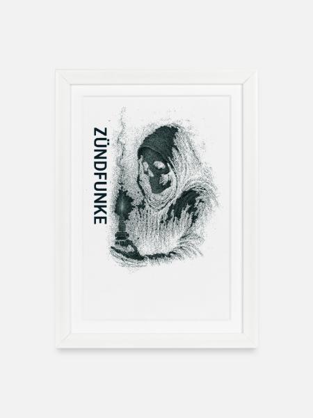 ZÜNDFUNKE – Grim Spark - Gerahmtes Poster (27 × 37 cm) - Weiß
