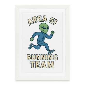 Conception de l'équipe de course extraterrestre de la zone 51 - Affiche encadrée (27 × 37 cm) - blanc - Devant