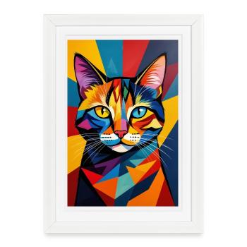 Avantgarde Cat R03 - Framed poster (27 × 37 cm) - white - Front