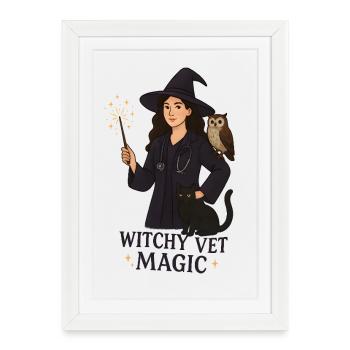 Witch Vet Magic Charm - Framed poster (27 × 37 cm) - white - Front