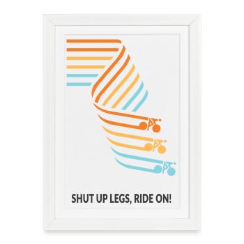 Tais-toi les jambes - Ride on Bicycle Saying Shirt - Affiche encadrée (27 × 37 cm) - blanc - Devant