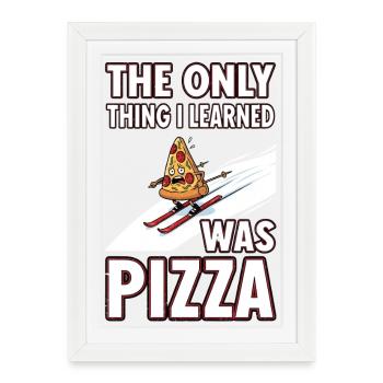 Pizza on skis lesson - Framed poster (27 × 37 cm) - white - Front