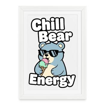 Énergie d’ours froid - Affiche encadrée (27 × 37 cm) - blanc - Devant