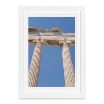 Ancient columns under blue sky, Acropolis - Framed poster (27 × 37 cm) - white - Front