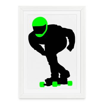 Longboard - Affiche encadrée (27 × 37 cm) - blanc - Devant