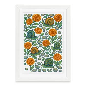 Jardin d’escargots Fleur d’oranger - Affiche encadrée (27 × 37 cm) - blanc - Devant