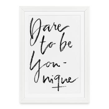 Ose être unique - Affiche encadrée (27 × 37 cm) - blanc - Devant