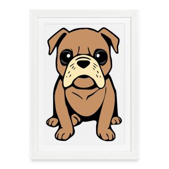 T-shirt Bulldog Dog Cadeau de Noël - Affiche encadrée (27 × 37 cm) - blanc - Devant