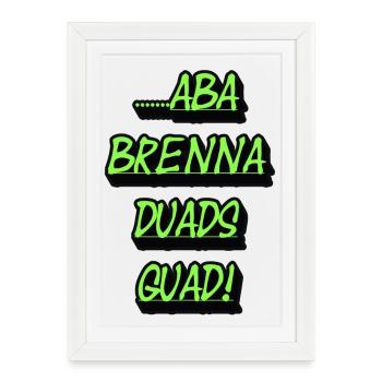 Neon Green Text Block Quad Duads - Framed poster (27 × 37 cm) - white - Front