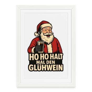 Ho Ho Hold the mulled wine - Framed poster (27 × 37 cm) - white - Front