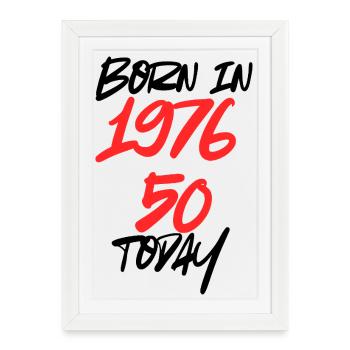 Né en 1966 – 50 ans aujourd’hui, 50e anniversaire - Affiche encadrée (27 × 37 cm) - blanc - Devant