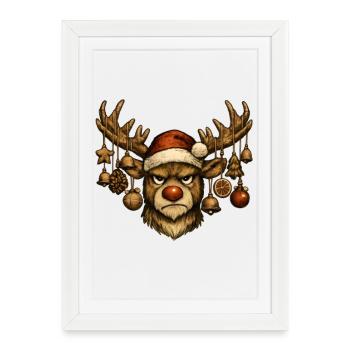 Hirsch Rudolph Joyeux Noël - Affiche encadrée (27 × 37 cm) - blanc - Devant