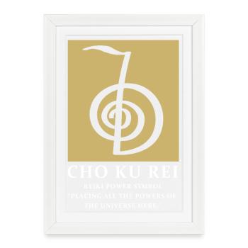 Reiki Maître Reiki Symbole Reiki - Affiche encadrée (27 × 37 cm) - blanc - Devant