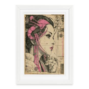 Neon Circuit Heiress - Framed poster (27 × 37 cm) - white - Front