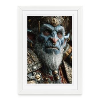 Roi Orc en armure ornée - Affiche encadrée (27 × 37 cm) - blanc - Devant