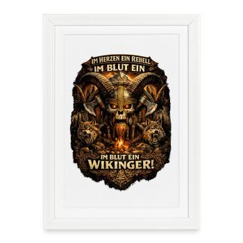 Cœur de feu rebelle viking - Affiche encadrée (27 × 37 cm) - blanc - Devant
