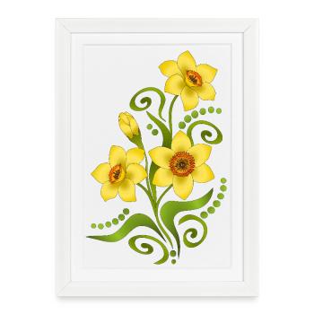 Fleur - Affiche encadrée (27 × 37 cm) - blanc - Devant