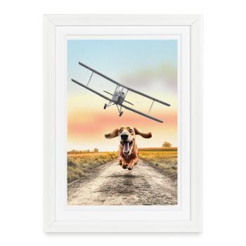 North by Northwest - Dog Edition - Framed poster (27 × 37 cm) - white - Front