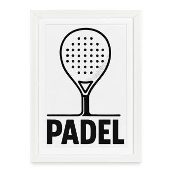 Padel - Sport de Raquette - Affiche encadrée (27 × 37 cm) - blanc - Devant