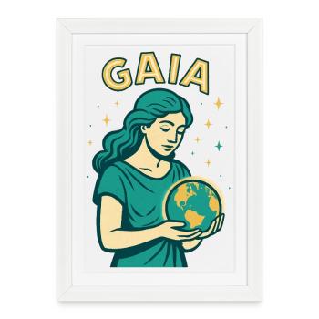 Gaïa - Mère Nature - Arbre de Vie - Affiche encadrée (27 × 37 cm) - blanc - Devant