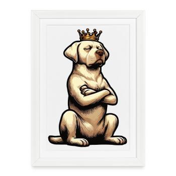 Labrador Labrador propriétaire Labrador lover - Affiche encadrée (27 × 37 cm) - blanc - Devant