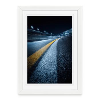 Midnight Track Horizon - Framed poster (27 × 37 cm) - white - Front