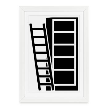 Bibliothèque Head, Bibliothèque - Affiche encadrée (27 × 37 cm) - blanc - Devant
