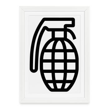 grenade - Affiche encadrée (27 × 37 cm) - blanc - Devant