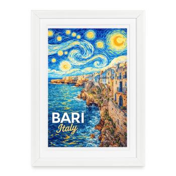 Bari, Italie. - Affiche encadrée (27 × 37 cm) - blanc - Devant