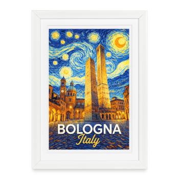 Bologne, Italie - Affiche encadrée (27 × 37 cm) - blanc - Devant