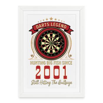 T-shirt Darts anniversaire 2001, T-shirt Darts Legend - Affiche encadrée (27 × 37 cm) - blanc - Devant