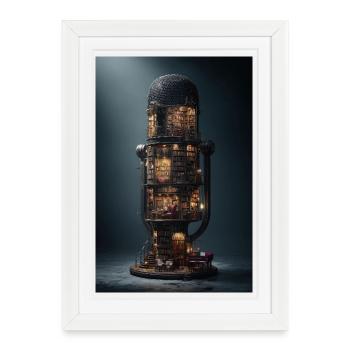 Library Tower in a Glass Dome - Framed poster (27 × 37 cm) - white - Front