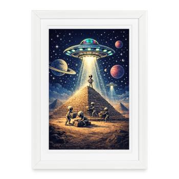 OVNI de la pyramide extraterrestre - Affiche encadrée (27 × 37 cm) - blanc - Devant
