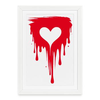 Cœur avec illustration de style graffiti rouge - Affiche encadrée (27 × 37 cm) - blanc - Devant