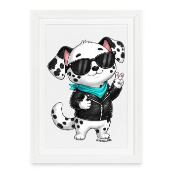 Little Dalmatian Peace Sign - Framed poster (27 × 37 cm) - white - Front