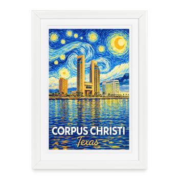 Corpus Christi, Texas - Affiche encadrée (27 × 37 cm) - blanc - Devant