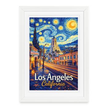 Los Angeles, California - Framed poster (27 × 37 cm) - white - Front