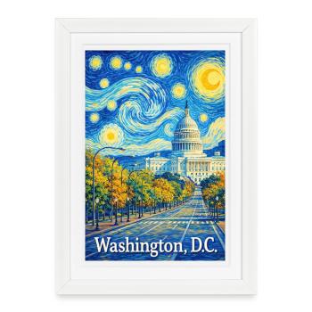 Washington, D.C. - Affiche encadrée (27 × 37 cm) - blanc - Devant