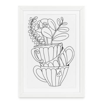 Minimalist Tea Label - Framed poster (27 × 37 cm) - white - Front