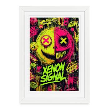 Graffiti de signaux au xénon - Affiche encadrée (27 × 37 cm) - blanc - Devant