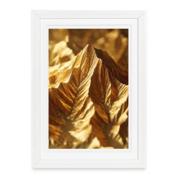 Montagne Abstraite Golden Ridge - Affiche encadrée (27 × 37 cm) - blanc - Devant