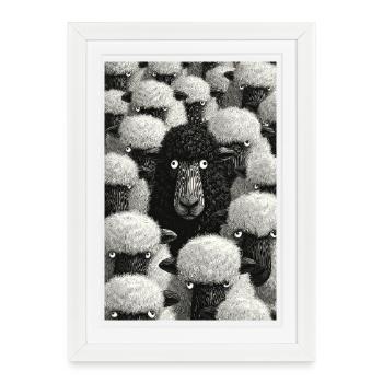 Midnight Herd Portrait - Framed poster (27 × 37 cm) - white - Front