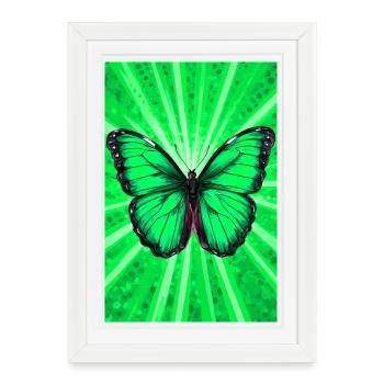 papillon - Affiche encadrée (27 × 37 cm) - blanc - Devant